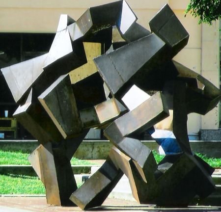 Metal Artwork in Downtown Squareの写真素材