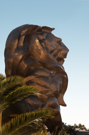 Las Vegas, Nevada, December 20, 2011, Lion Statue, MGM Grand Hotelのeditorial素材