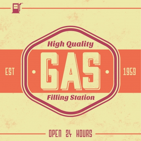 Vintage Gasoline Sign   Retro Templateのイラスト素材