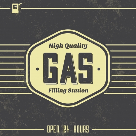 Vintage Gasoline Sign   Retro Templateのイラスト素材