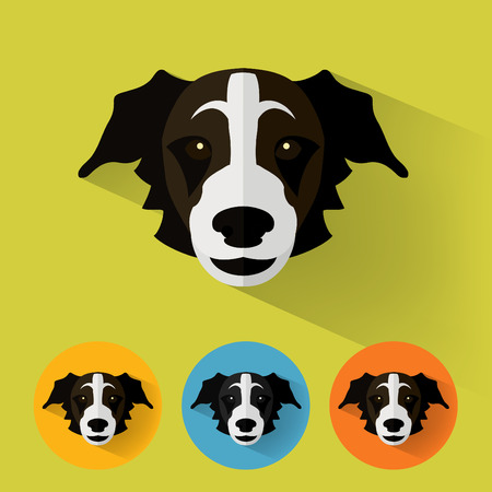 Animal Portrait with Flat Design / Dog / Shepherd / Vector Illustrationのイラスト素材
