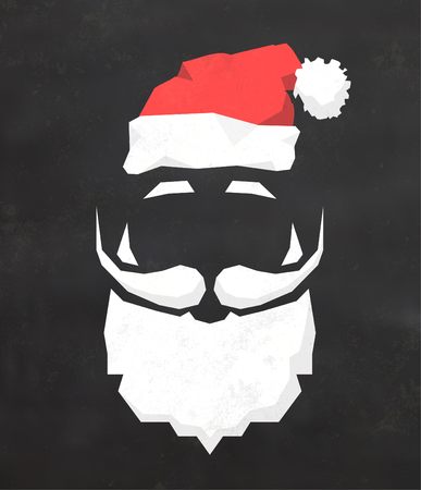 Christmas Typographic Background / Merry Christmas / Santaのイラスト素材