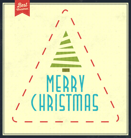 Vintage Christmas Typographic Background / Retro Design / Merry Christmas Everyoneのイラスト素材