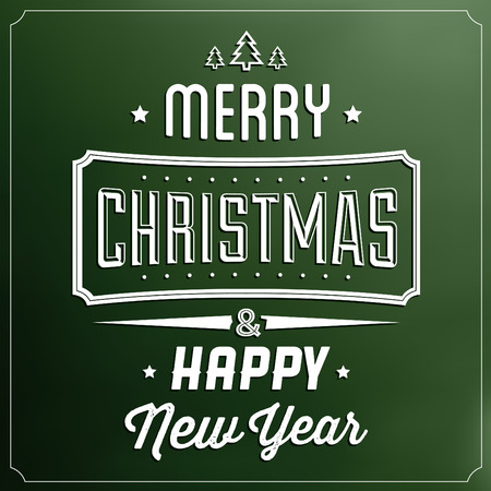 Christmas Typographic Background / Merry Christmas And Happy New Yearのイラスト素材