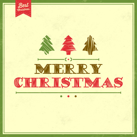 Christmas Typographic Background / Merry Christmasのイラスト素材