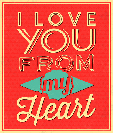 Vintage Template / Retro Design / Quote Typographic Background / Love / Valentine's Dayのイラスト素材