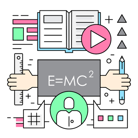 Linear Online Education Vector Elementsのイラスト素材