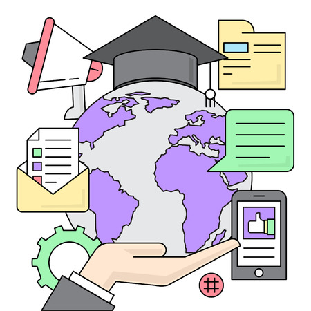 Linear Education Vector Illustration.のイラスト素材