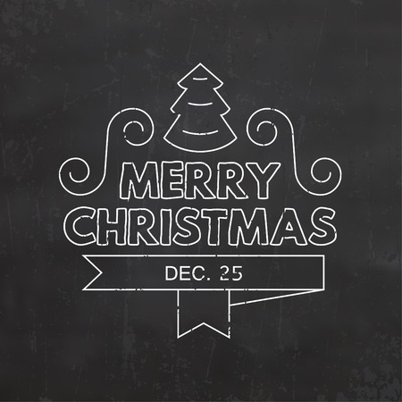 Christmas Typographic Background / Retro Design / Merry Christmasのイラスト素材