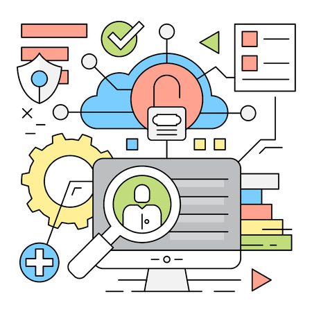 Linear Social Media and Cloud Networkのイラスト素材