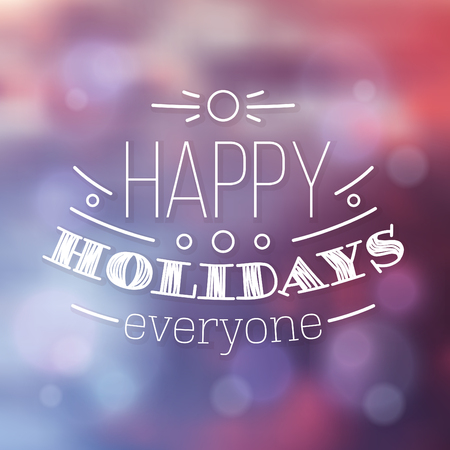Typographic Christmas Design / Happy Holidays Everyoneのイラスト素材