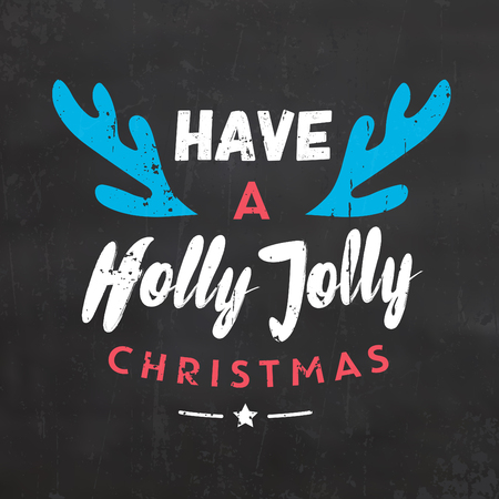 Typographic Christmas design on black background, vector illustration.のイラスト素材