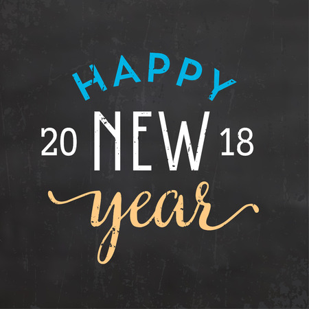 Happy New Year design on black background, vector illustration.のイラスト素材