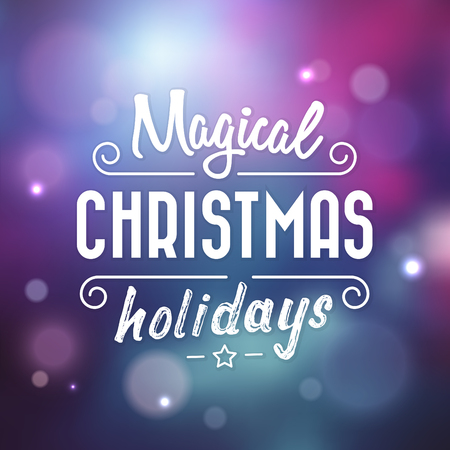 Typographic Christmas Design / Magical Christmas Holidays vector illustration.のイラスト素材
