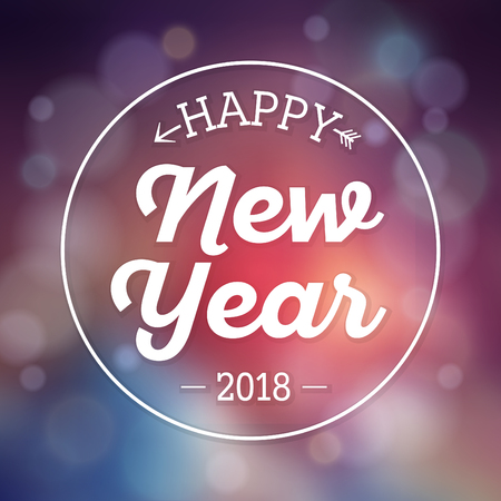 Typographic Happy New Year Designのイラスト素材