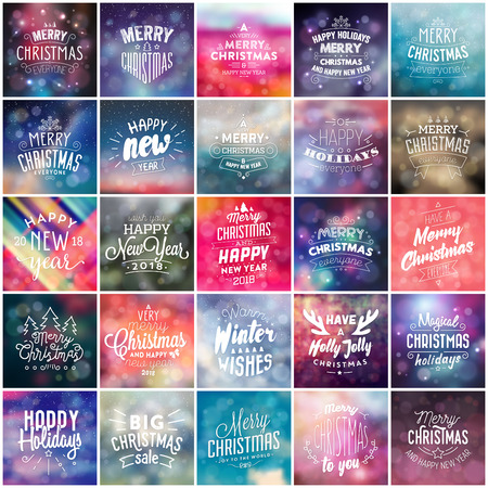 Typographic Holiday Design Mega Collectionのイラスト素材