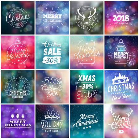 Typographic Holiday Design Mega Collectionのイラスト素材