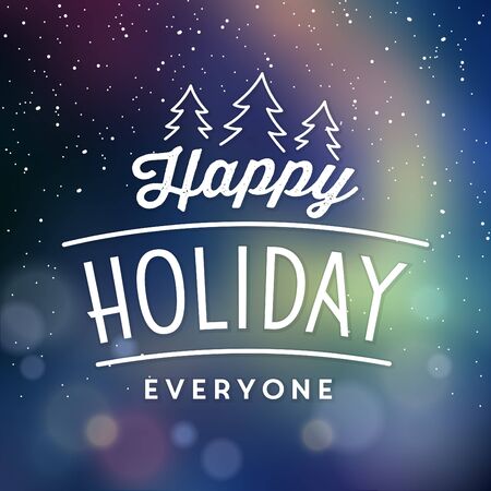 Typographic Christmas Design / Happy Holiday Everyoneのイラスト素材