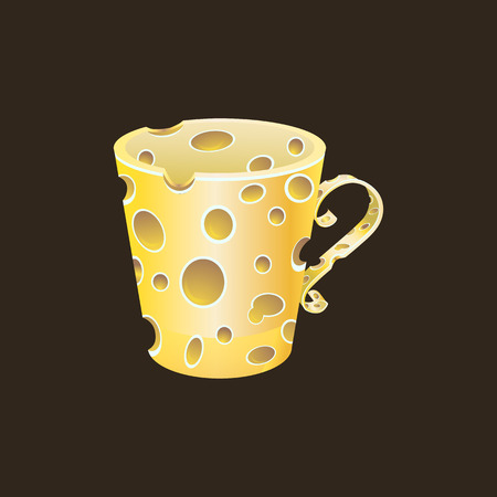 Image cheese cup yellow-brownのイラスト素材
