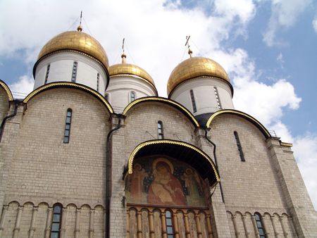 Cathedral, domes, Kremlin, Moscow, Russiaの写真素材