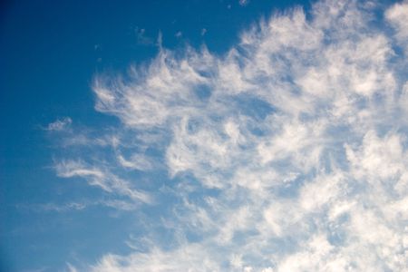 blue sky and easy white rare clouds