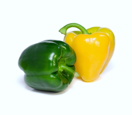 two pepper on white backgroundの写真素材