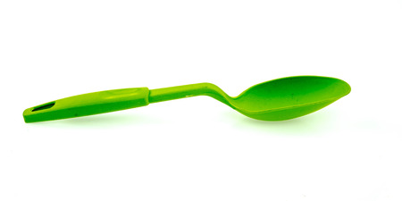 Plastic kitchen utensils  on a white backgroundの写真素材