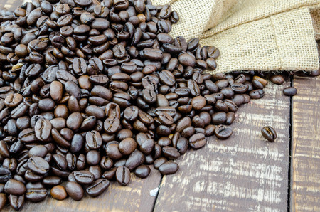 Brown coffee beans for background and texture.の写真素材