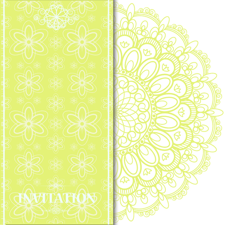 Wedding invitation or card . Flower Mandala . Vintage decorative elements. pattern,Islam, Arabic, Indian, turkish, pakistan, chinese. Round Ornament Pattern, vectorのイラスト素材