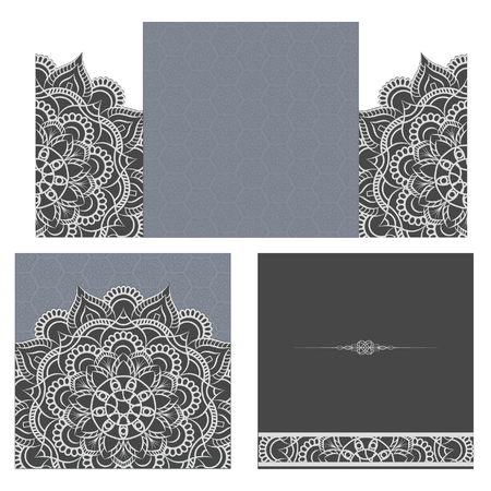 Wedding invitation or card . Flower Mandala . Vintage decorative elements. pattern,Islam, Arabic, Indian, turkish, pakistan, chinese. Round Ornament Pattern, vectorのイラスト素材