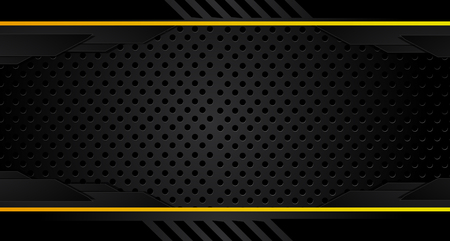 abstract metallic Yellow orange black frame design innovation concept layout background.Vector digital art
のイラスト素材