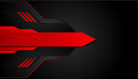Black and red metal background. Vector metallic banner. Abstract technology background.のイラスト素材