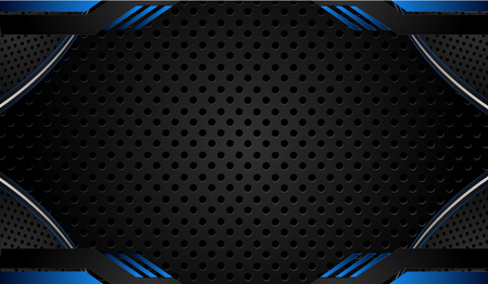 abstract metallic blue black frame design innovation concept layout background.のイラスト素材