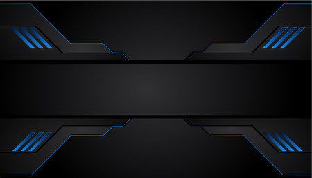 abstract metallic blue black frame design innovation concept layout background.のイラスト素材