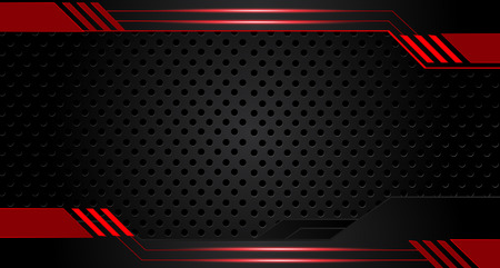 abstract metallic red black frame layout design tech innovation concept background.のイラスト素材