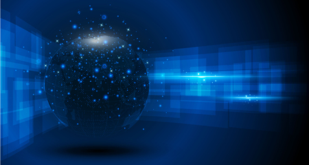 abstract tech sphere digital circuit pattern innovate concept backgroundのイラスト素材