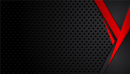 abstract metallic red black frame layout modern tech design template background.のイラスト素材