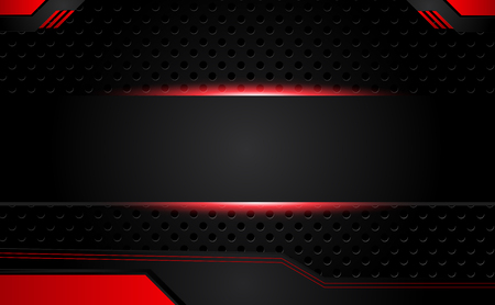 abstract metallic red black frame layout design tech innovation concept background.のイラスト素材