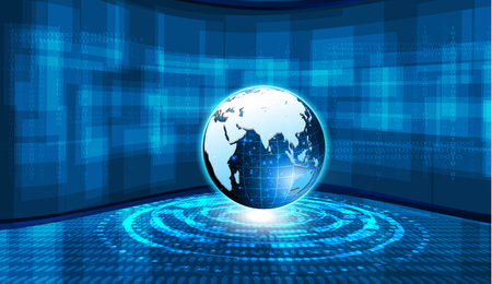 abstract tech sphere digital circuit pattern innovate concept backgroundのイラスト素材