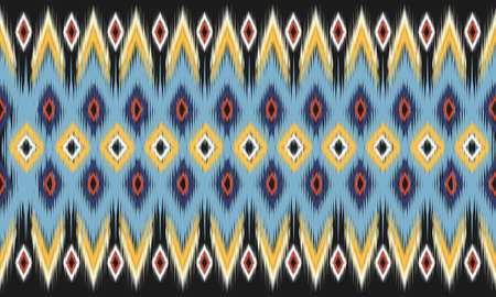 Geometric ethnic oriental ikat pattern traditional Design for background,carpet,wallpaper,clothing,wrapping,Batik,fabric,Vector illustration.embroidery style.のイラスト素材