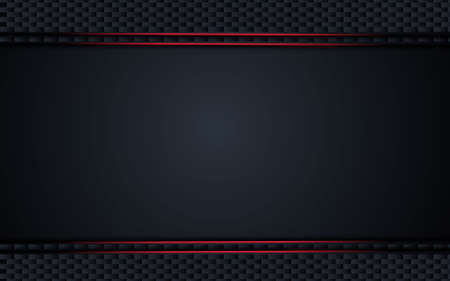 abstract metallic red black frame layout design tech innovation concept background.vectorのイラスト素材