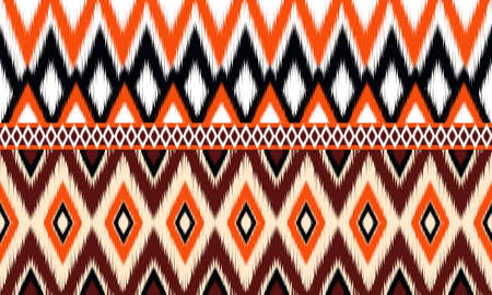 Geometric ethnic oriental ikat pattern traditional Design for background,carpet,wallpaper,clothing,wrapping,Batik,fabric,Vector illustration.embroidery style.のイラスト素材