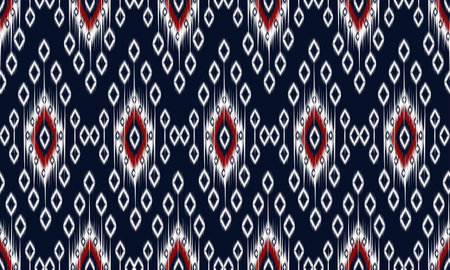 Geometric ethnic oriental ikat pattern traditional Design for background,carpet,wallpaper,clothing,wrapping,Batik,fabric,Vector illustration.embroidery style.のイラスト素材