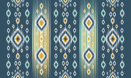 Geometric ethnic oriental ikat pattern traditional Design for background,carpet,wallpaper,clothing,wrapping,Batik,fabric,Vector illustration.embroidery style.のイラスト素材