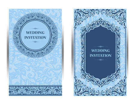 invitation card vintage design with mandala pattern on purple background vectorの写真素材
