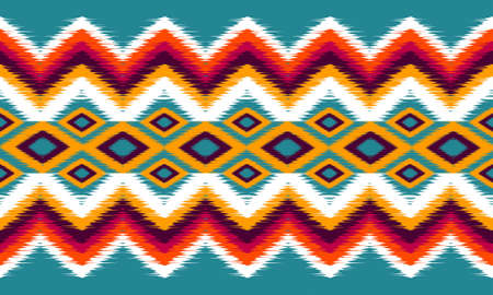 Geometric ethnic oriental ikat pattern traditional Design for background,carpet,wallpaper,clothing,wrapping,Batik,fabric,Vector illustration.embroidery style.のイラスト素材