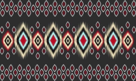 Geometric ethnic oriental ikat pattern traditional Design for background,carpet,wallpaper,clothing,wrapping,Batik,fabric,Vector illustration.embroidery style.のイラスト素材