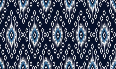 Geometric ethnic oriental ikat pattern traditional Design for background,carpet,wallpaper,clothing,wrapping,Batik,fabric,Vector illustration.embroidery style.のイラスト素材