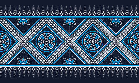 Geometric ethnic oriental pattern traditional Design for background,carpet,wallpaper,clothing,wrapping,Batik,fabric,Vector illustration.embroidery style.のイラスト素材