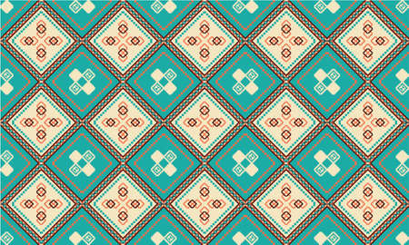 Geometric ethnic oriental seamless pattern traditional Design for background,carpet,wallpaper,clothing,wrapping,Batik,fabric,Vector illustration.embroidery style.のイラスト素材